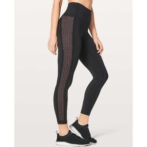 Lululemon Colour Me Quick 7/8 Tight 25" Size 4 Black Flash Light Tone